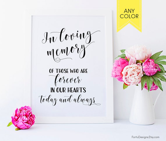 In Loving Memory Sign Remembrance Sign In Loving Memory Etsy