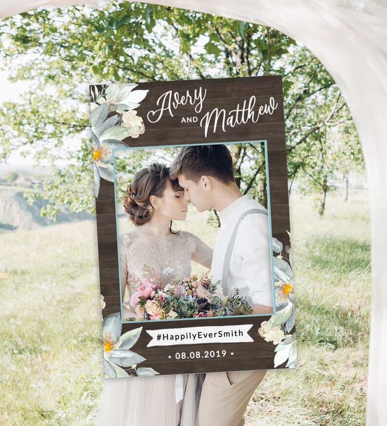 Rustic Wedding PHOTO BOOTH PROPS Wedding photo prop frame Etsy