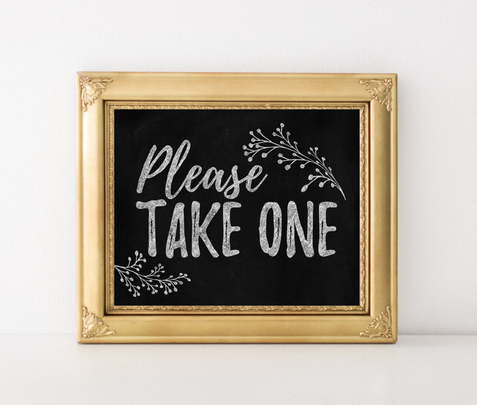 Please Take One Sign Printable Chalkboard Wedding Favor Etsy