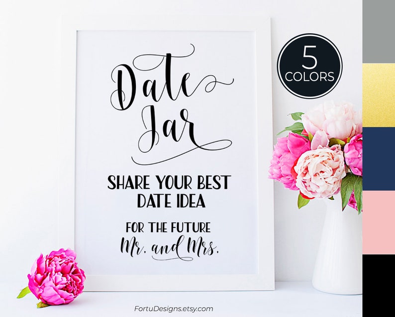 Bridal Shower Date Night Jar Sign Image 0