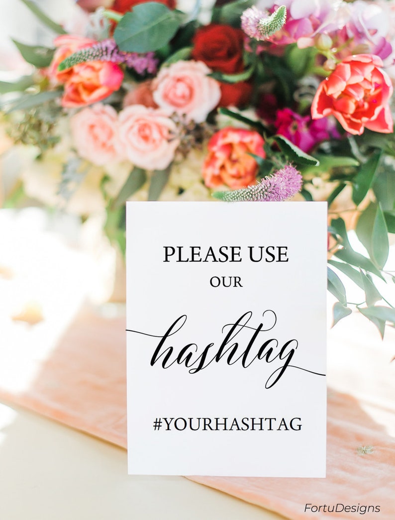 Wedding hashtag sign Wedding signs Hashtag wedding sign Etsy