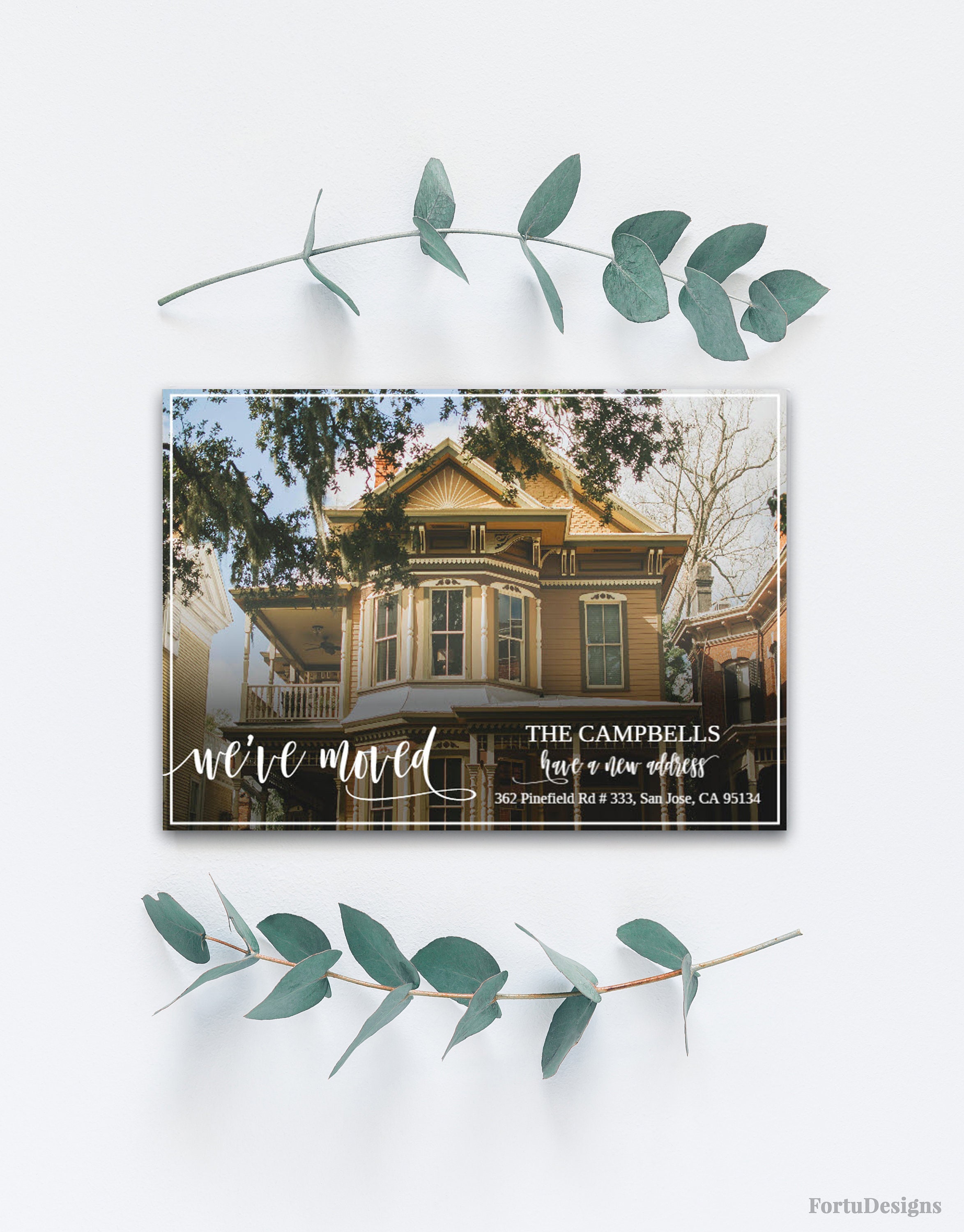Moving cards Moving announcement card printable Change of address New  address New home card We