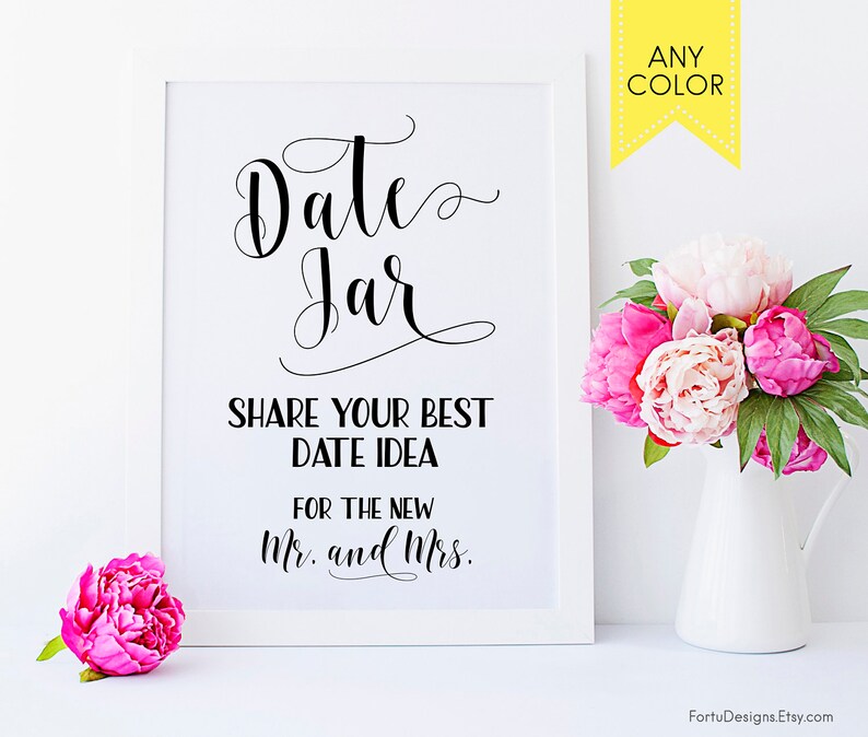 Date Jar Sign Bridal Shower Signs Night Ideas Image 0