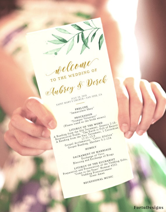 Catholic Wedding Program Template Wedding Ceremony Program Etsy