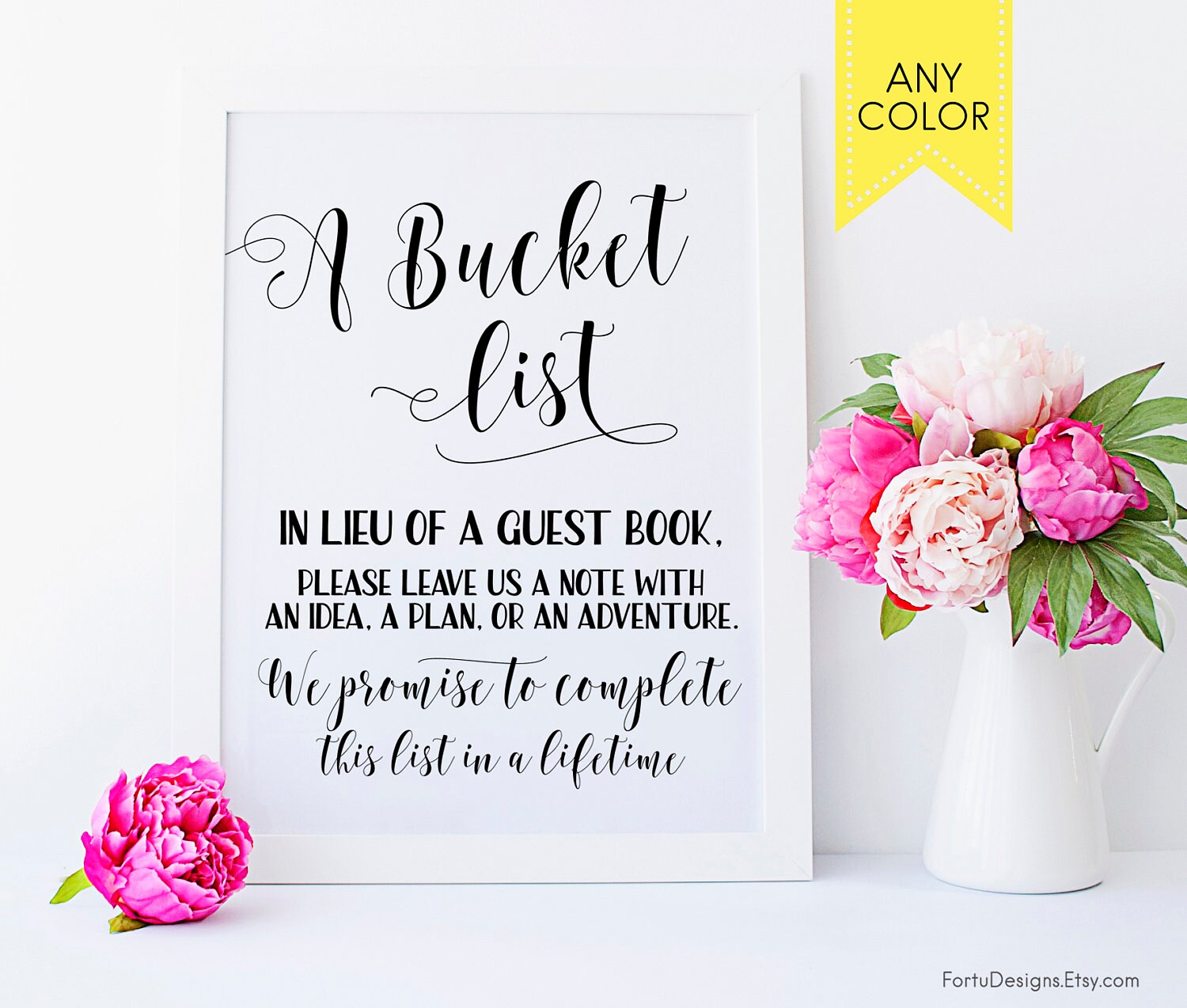 Wedding BUCKET LIST sign wedding Guest book bucket Guestbook Etsy