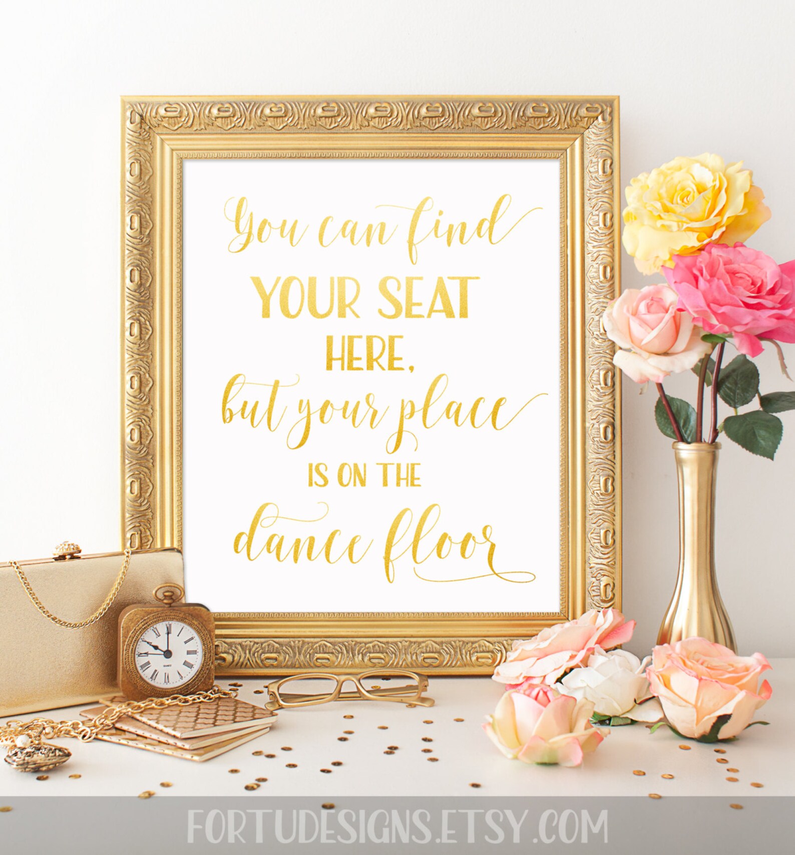 Gold Wedding Signs Wedding Signage Choose a Seat Not a Side Etsy