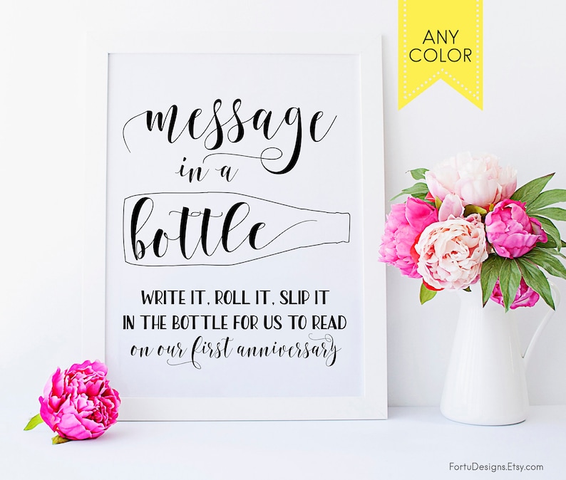 Message in a bottle sign Wedding guest book sign Beach wedding signs Bottle guest book Summer wedding sign Beach guest book Nautical wedding