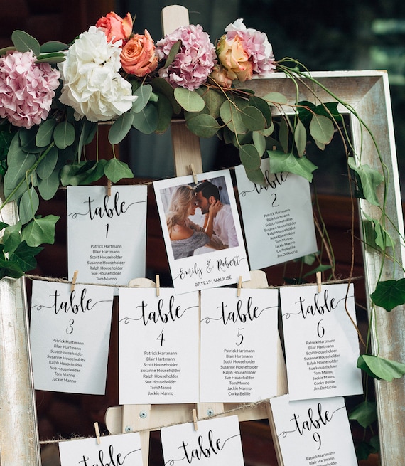 Seating Chart Cards For Wedding