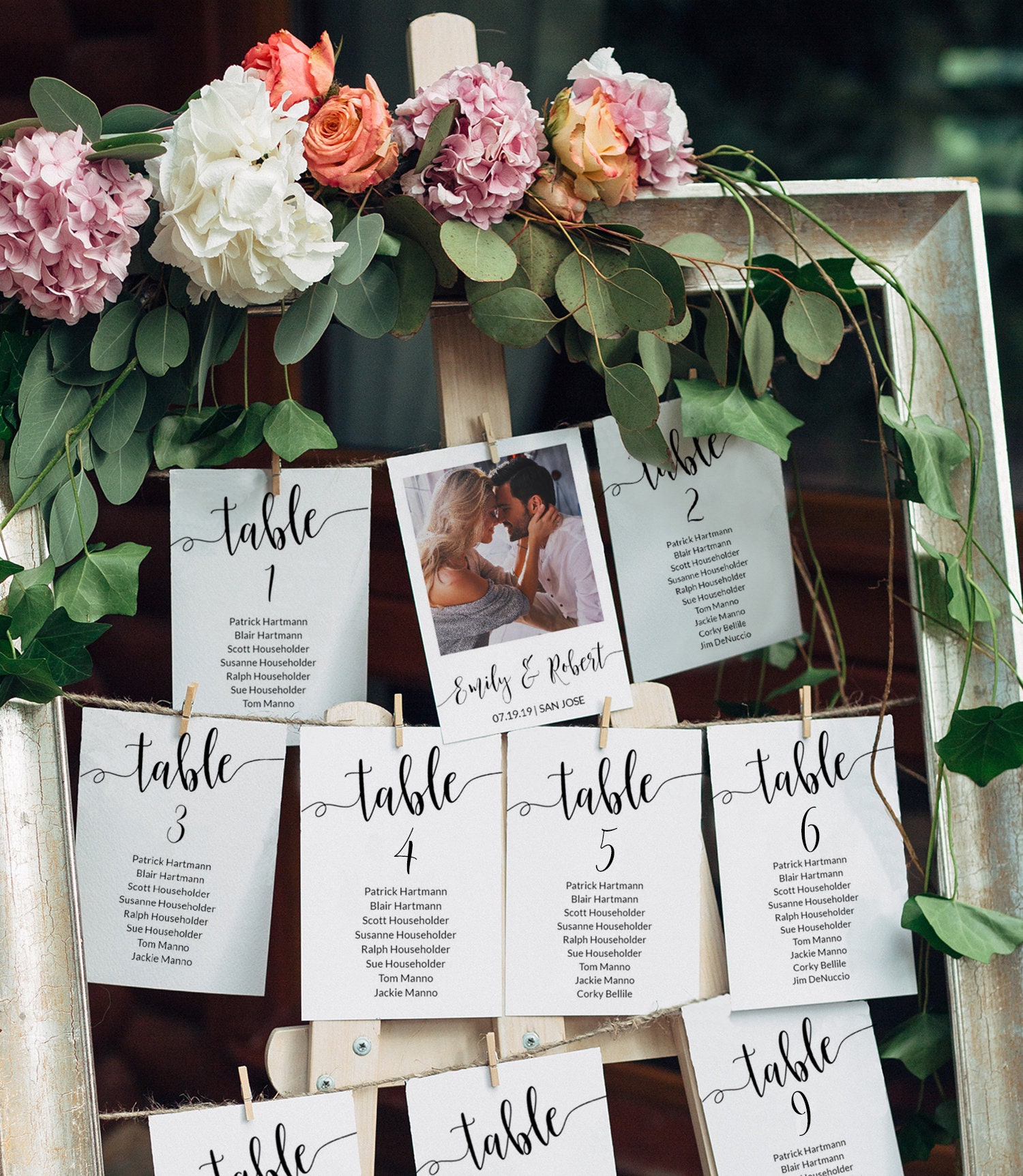 Wedding SEATING Chart Template Table Seating Chart Cards 5x7 Etsy