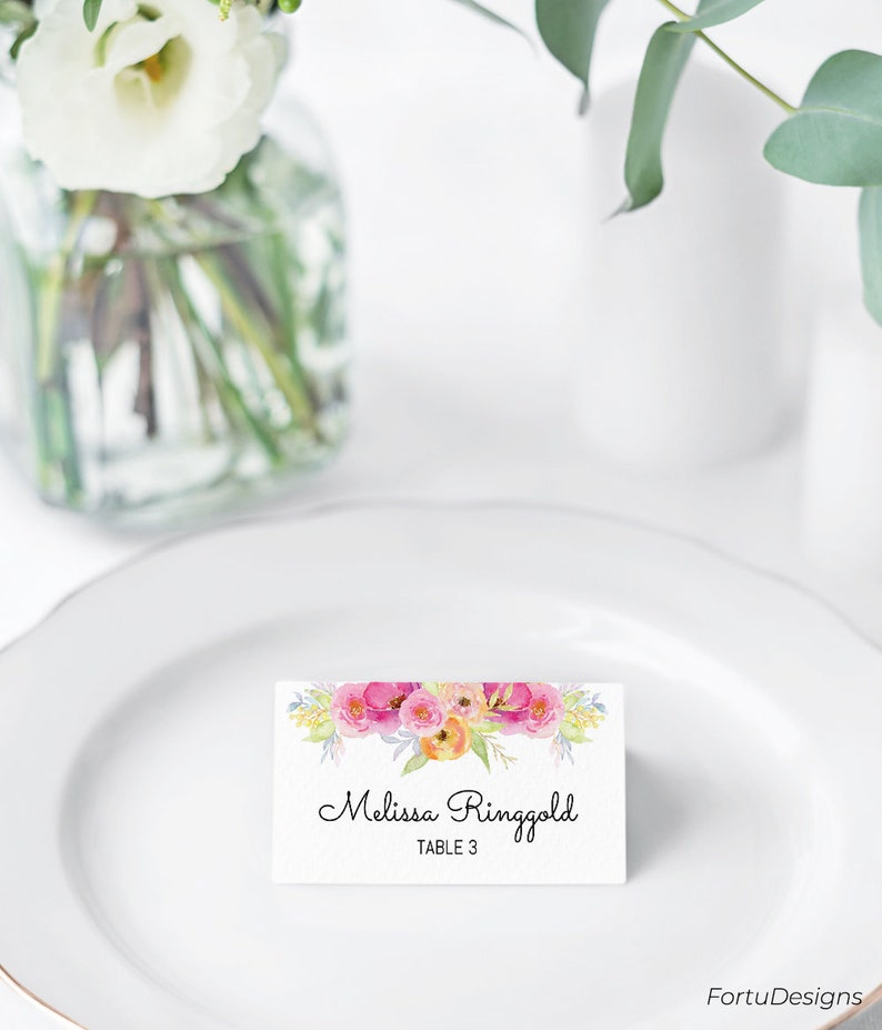 Bridal Shower Place Cards Wedding Card Template Fl Image 0