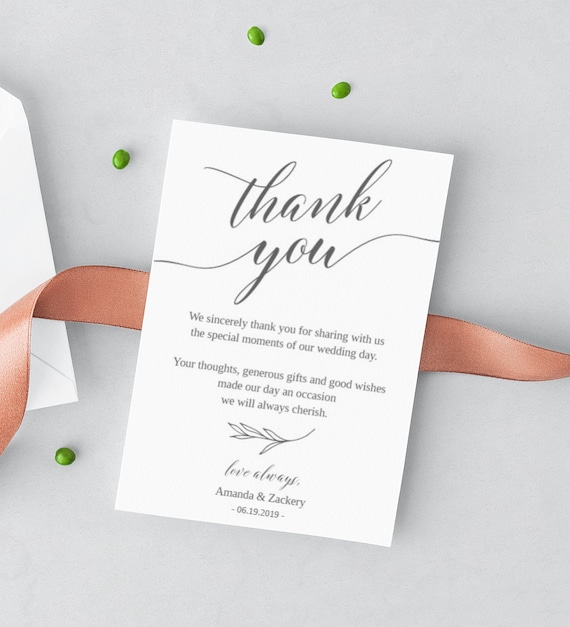 Wedding THANK YOU notes template Thank you note cards for Etsy