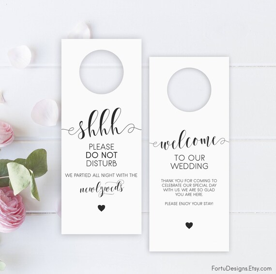 Printable Wedding Door Hanger Wedding Favor Wedding Door Etsy