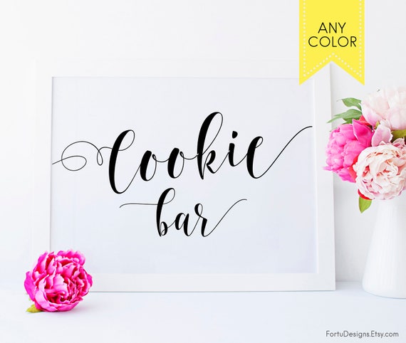Wedding Cookie Bar Sign Wedding Print Cookie Sign Wedding Etsy