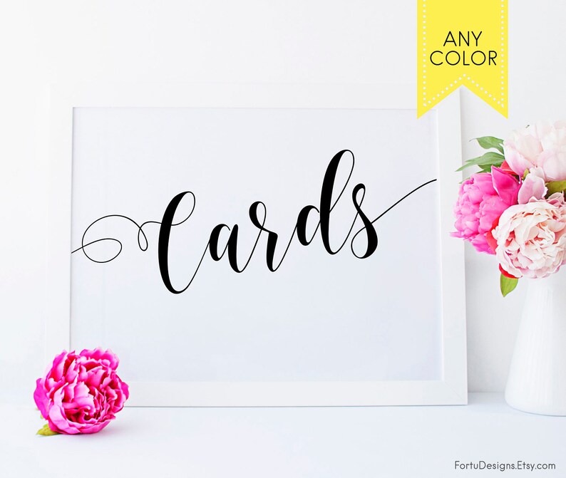 Wedding cards sign Rustic wedding signs Printable Bridal | Etsy