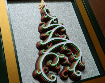 3D Paper Sculpture Christmas Tree Dancing