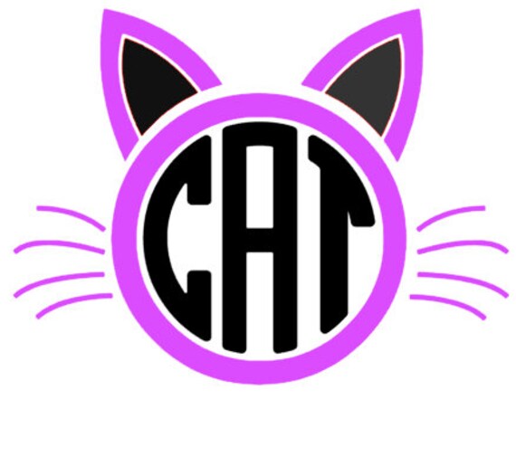 Cat Monogram Vinyl Decal - Etsy