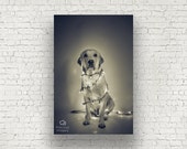 Christmas Labrador - Photography Print - Fine Art - Wall Art - Limited Edition - Sepia- Home Decor - Wall Art - Dog Poster - Surreal Art