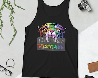 EXISTENCE is RESISTANCE - Queer/LGBTQ+ Pride Unisex Tank Top