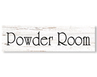 Powder Room Sign- White Over The Door Sign