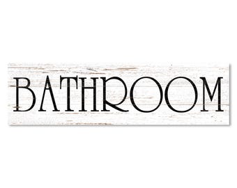 Bathroom Sign- White Bathroom Sign- Bathroom Marker Sign- Room Marker Sign