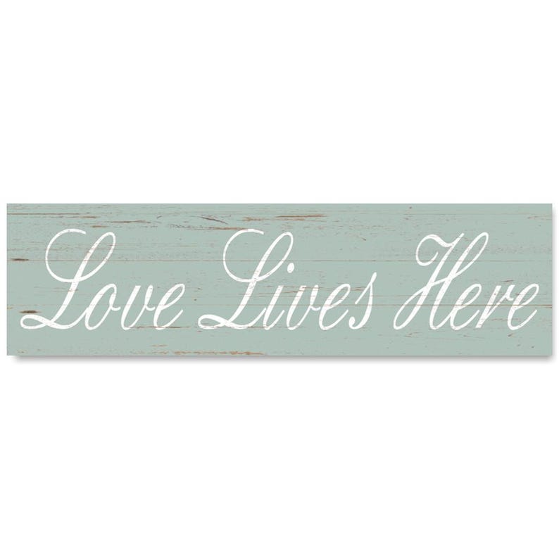 Rustic Love Lives Here Sign- Mint