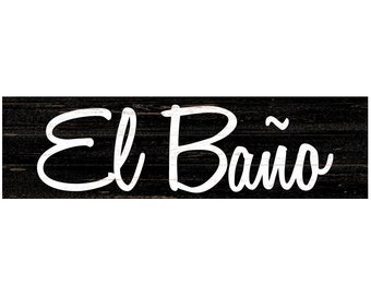 Handcrafted El Baño Sign – Spanish Bathroom Wall Art
