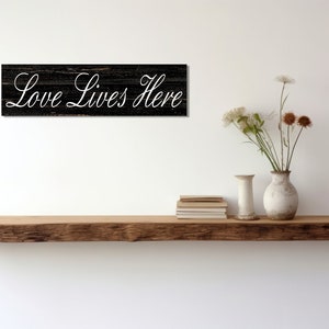 Rustic Love Lives Here Sign