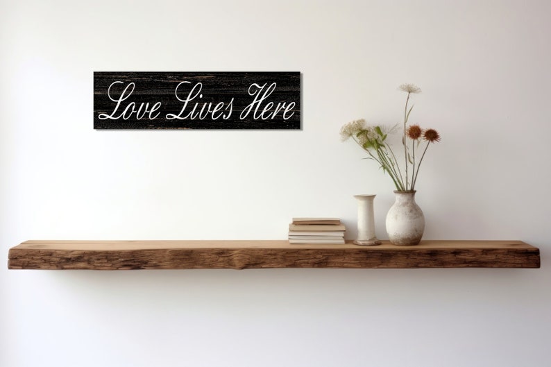 Rustic Love Lives Here Sign