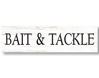 Rustic Bait and Tackle Shop Sign – Perfect Home Decor for Fishing Enthusiasts
