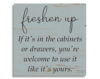 Freshen Up Bathroom Sign – Ideal for Airbnb & Guest Spaces