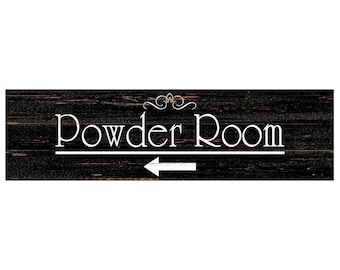 Powder Room Sign with Arrow