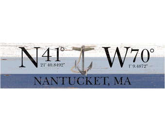 Latitude Longitude Sign- Personalized Nautical Coordinates Sign