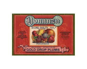 Vintage Fruit Wall Art - Fruit Crate Label Sign