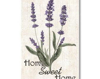 Rustic Lavender Flower Home Sweet Home Sign for Cottage Charm