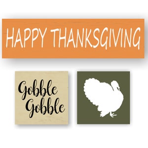 Harvest Home Décor- Set of 3 Thanksgiving Signs for Rustic Charm