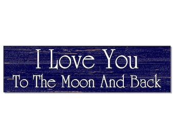 I Love You to the Moon and Back Sign, Sentimental Gift, Minimalist Love Sign