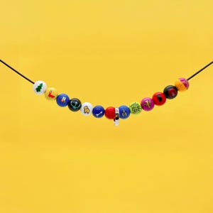 Ultimate Percy Jackson Camp Half-Blood Necklace- 13-Bead Collector’s Necklace- With Annabeth&#39;s Ring- Hand-Painted Beads for Cosplay, & Gifts
