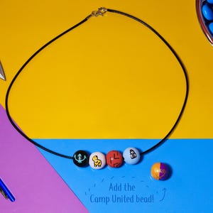 Classic Percy Jackson and the Olympians' 4-Bead Necklace- Camp Half-Blood Necklace- Hand-Painted Bead Designs for Fans, Cosplay, and Gifts
