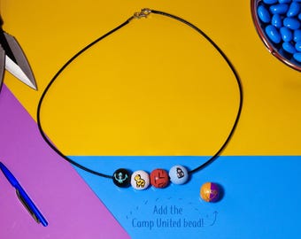 Classic Percy Jackson and the Olympians' 4-Bead Necklace- Camp Half-Blood Necklace- Hand-Painted Bead Designs for Fans, Cosplay, and Gifts