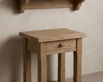 Aged Wood Side Table | Handmade Night Stand | Office Side Table | Minimalist Aged Home Furniture