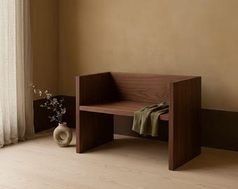 Scandinavian Wood Bench | Handmade Sitting | Hallway Furniture | Minimalist Home Furniture