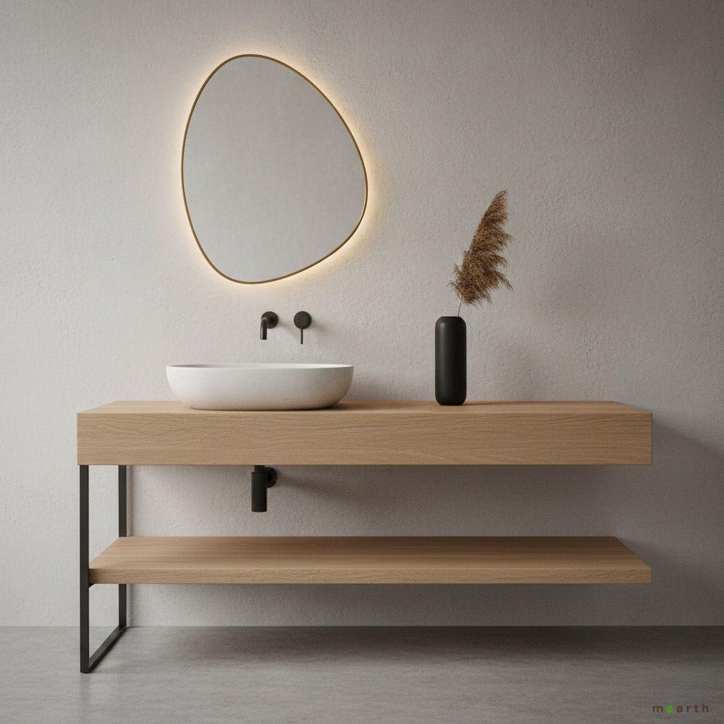 Mobile bagno scandinavo / Mobile lavabo da appoggio fatto a mano / Mobiletto bagno / Mobili per la casa minimalisti