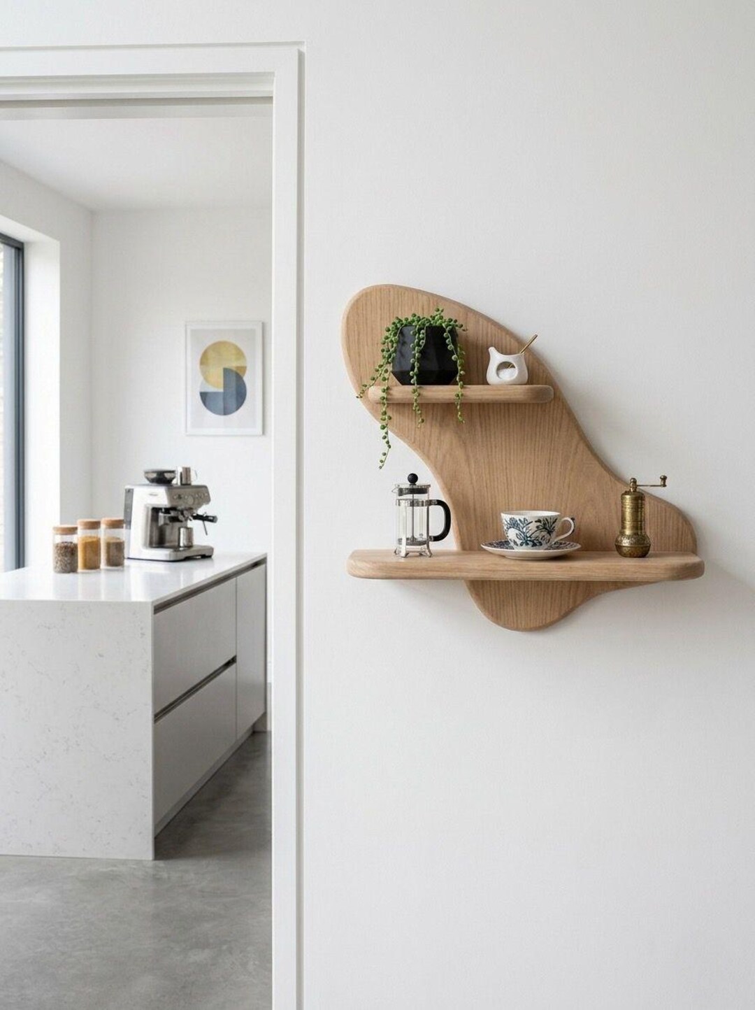 Abstract No. 2 | Wood Wall Shelf | Mid-century Modern Wall Art ...