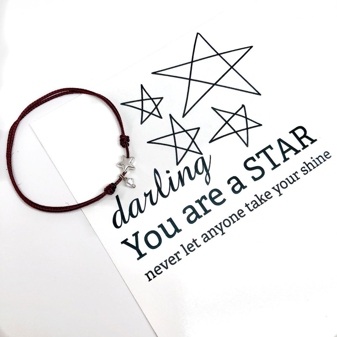 Dainty Star String Bracelet / Minimalist Bracelet / Friendship Bracelet / Inspiring Gift Etsy