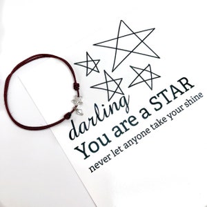 Dainty Star String Bracelet / Minimalist Bracelet / Friendship Bracelet / Inspiring Gift