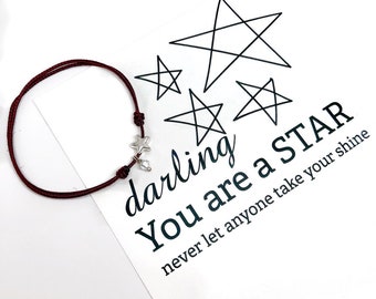 Dainty Star String Bracelet / Minimalist Bracelet / Friendship Bracelet / Inspiring Gift