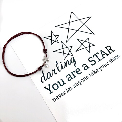 Adult Dainty Star String Bracelet / Minimalist Bracelet / Friendship Bracelet / Inspiring Gift