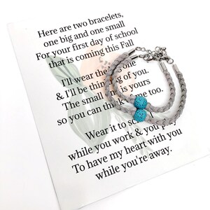 First Day of School Comfort Bracelet / Matching Lava Bead Bracelets / Kids Essential Oil Diffusers / Back To School Bracelets