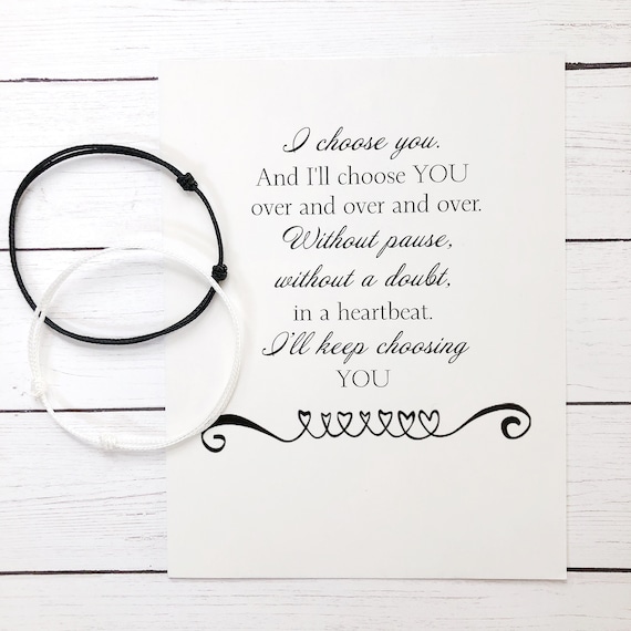 Couple Bracelet Set with Card / Bride Groom Bracelets / Couples Matching Love Bracelets / I Choose You Couples bracelet set