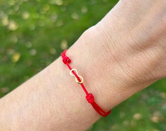 Infinity Red String Bracelet / Waterproof Adjustable Cord Bracelet / Red String of Fate